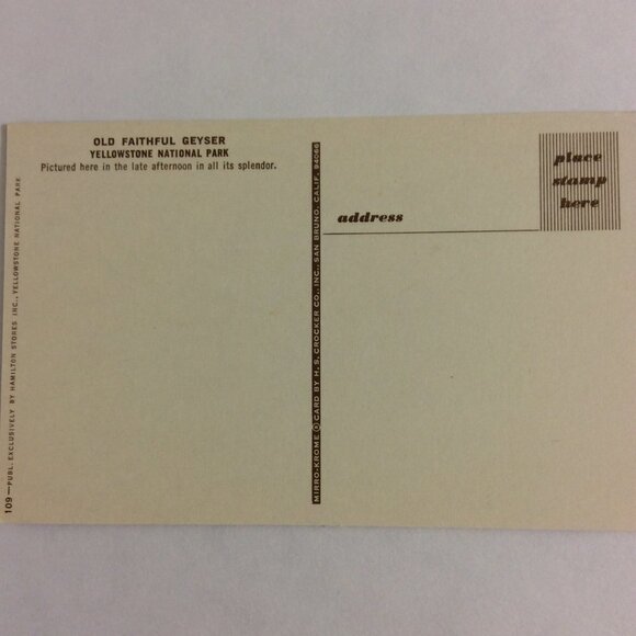 VINTAGE Post Card Old Faithful Geyser Yellowstone - Picture 9 of 12